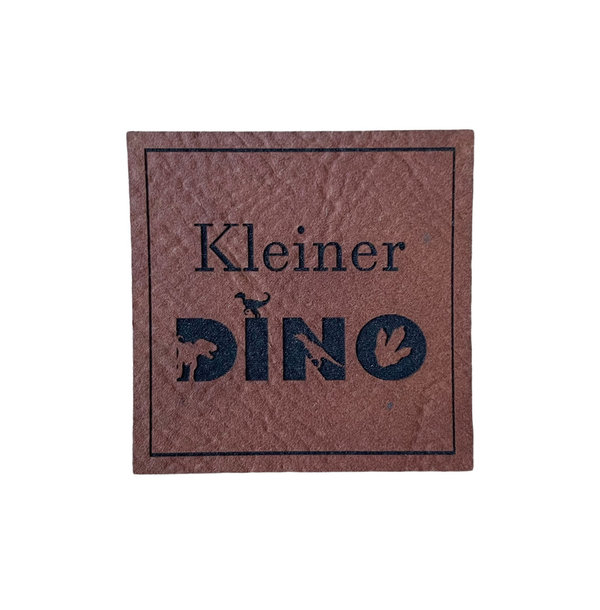 Kunstleder Label "Kleiner Dino" Rohleder schwarz