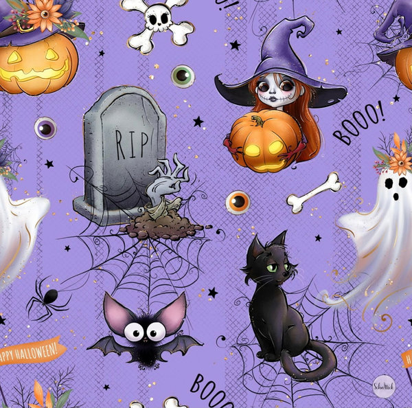 Spooky Halloween "Pumpkin Witch Uni" Bio Stoff