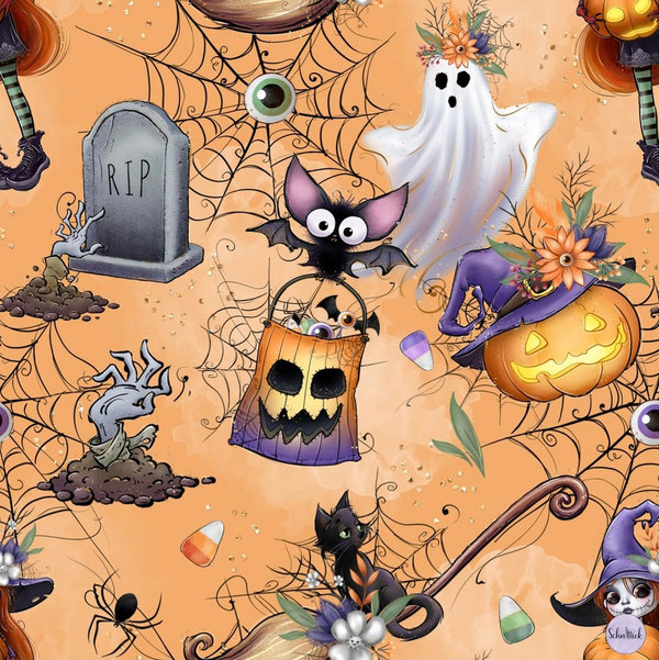 Spooky Halloween "Gruselparty" Bio Stoff