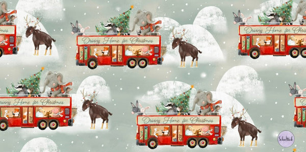 Baumwollstoff Eda & Mo "Driving Home for Christmas"