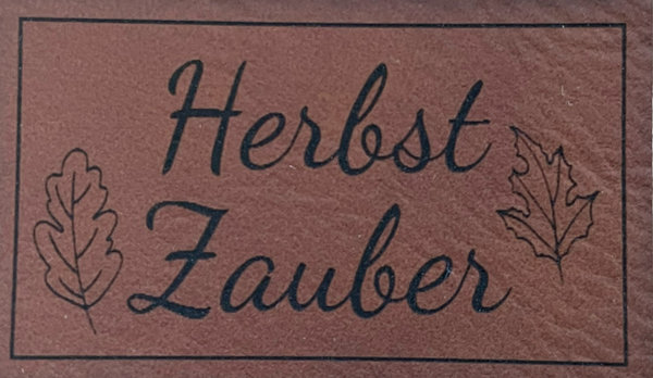 Kunstleder Label "Herbstzauber" Rohleder schwarz